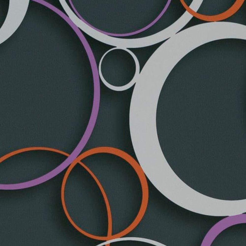 Papel De Parede Ddd Em 3d Max 28305 Círculos - Rolo 10m X 0,53m