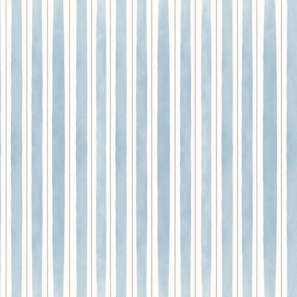 Papel De Parede Revoada Listrado Pincelada Azul 4445
