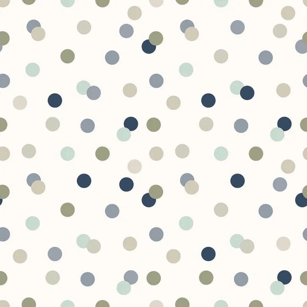 Papel De Parede Revoada Confete Azul, Menta E Cinza 4412
