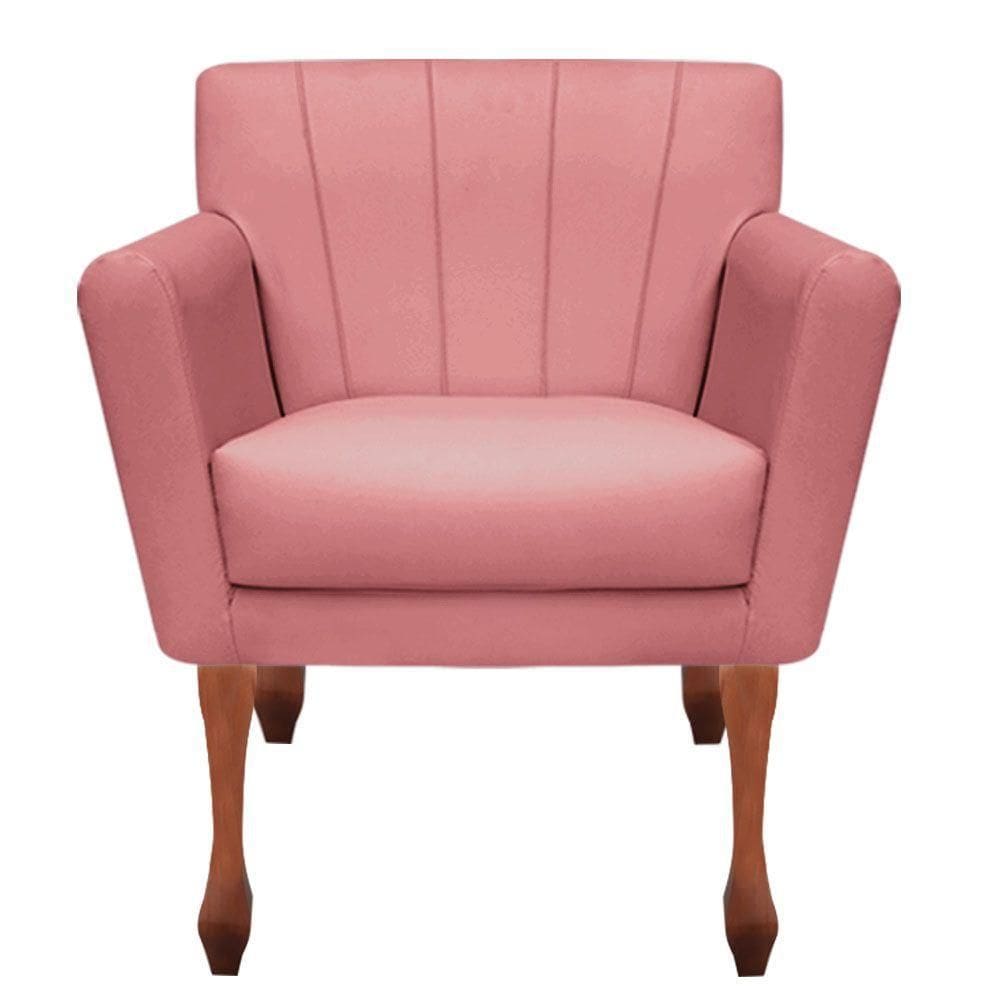 Poltrona Decorativa Clinicas Iza Retro Dritex suede Rose