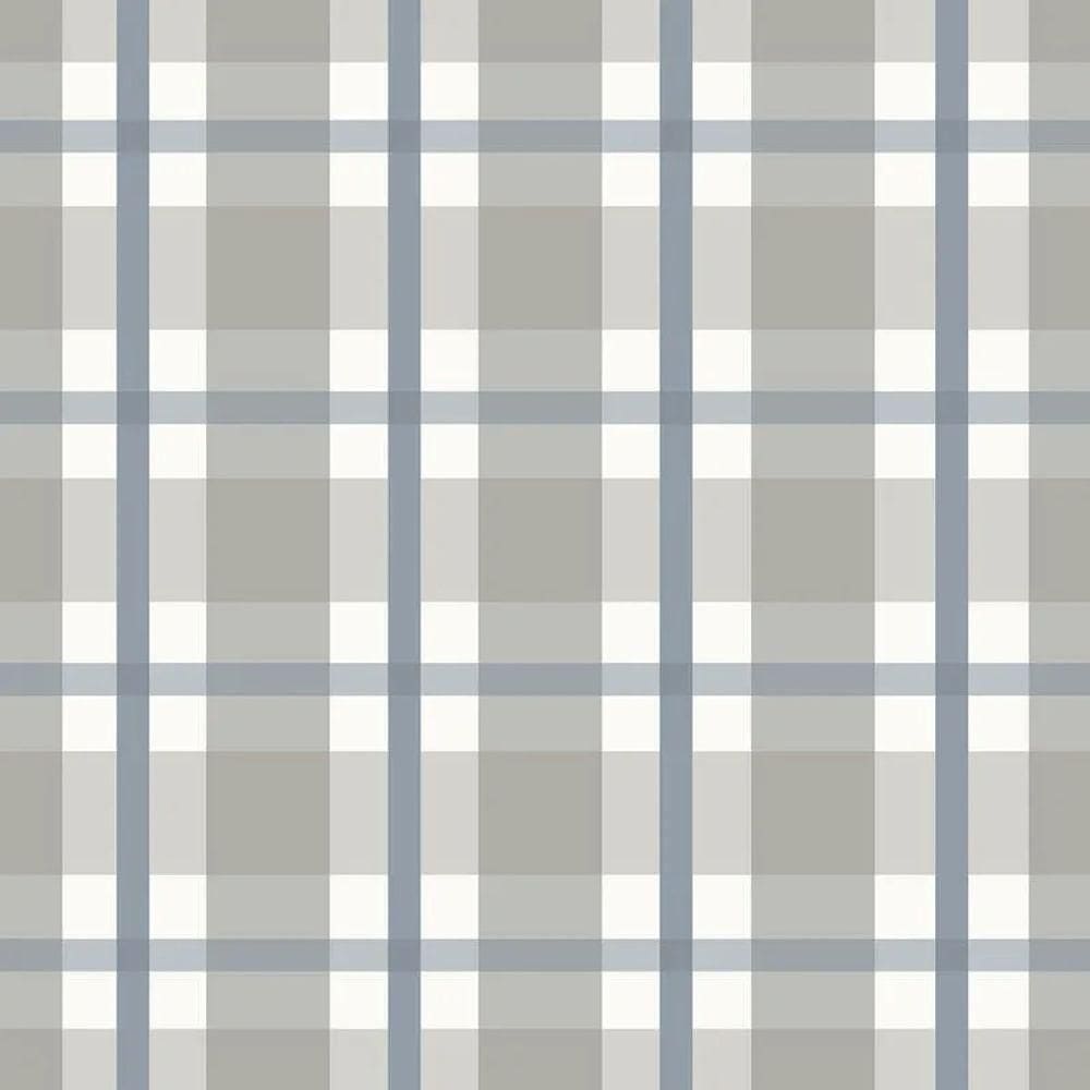 Papel De Parede Revoada Xadrez Cinza E Azul 4455