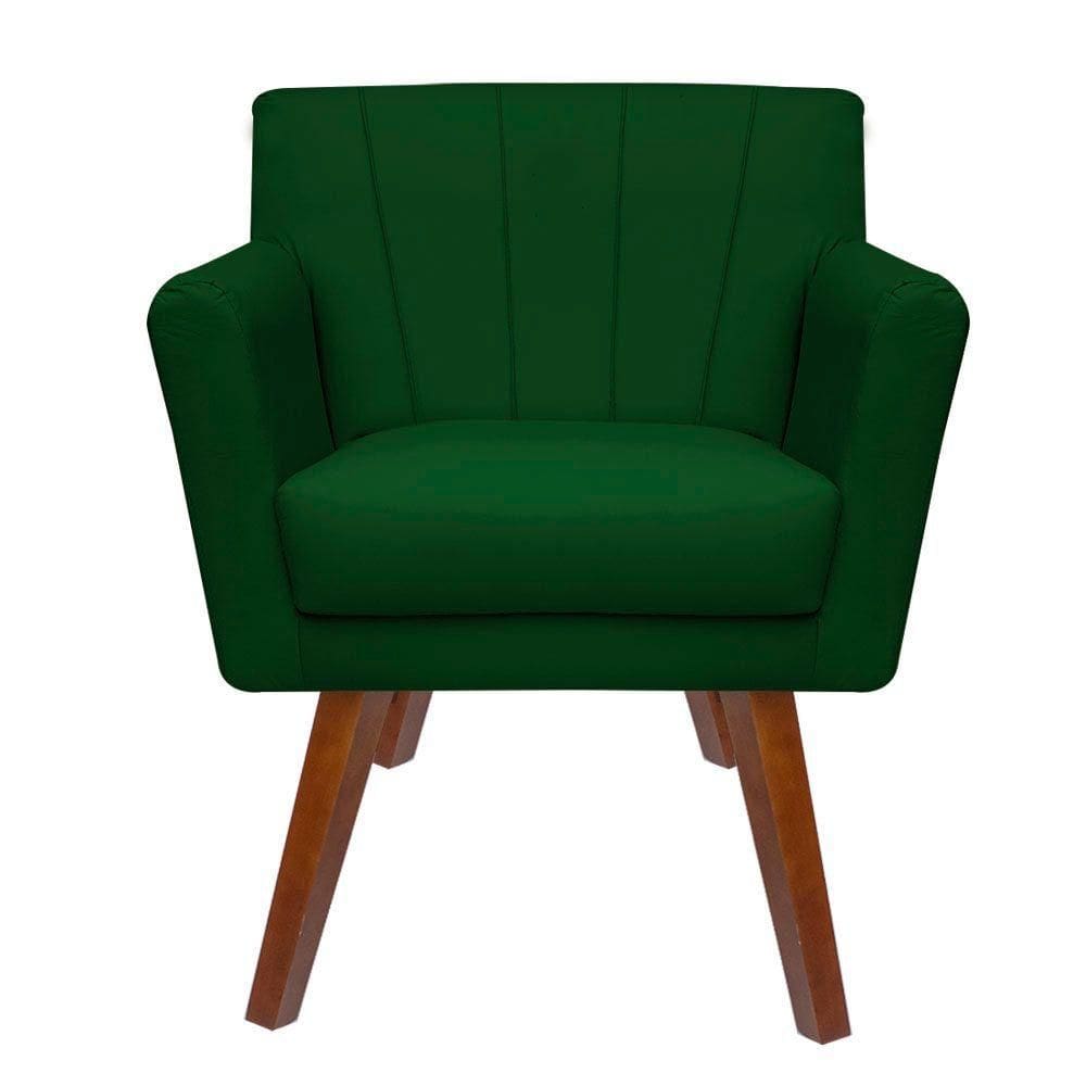 Poltrona Decorativa Clinicas Iza Pés Quadrados Dritex suede Verde