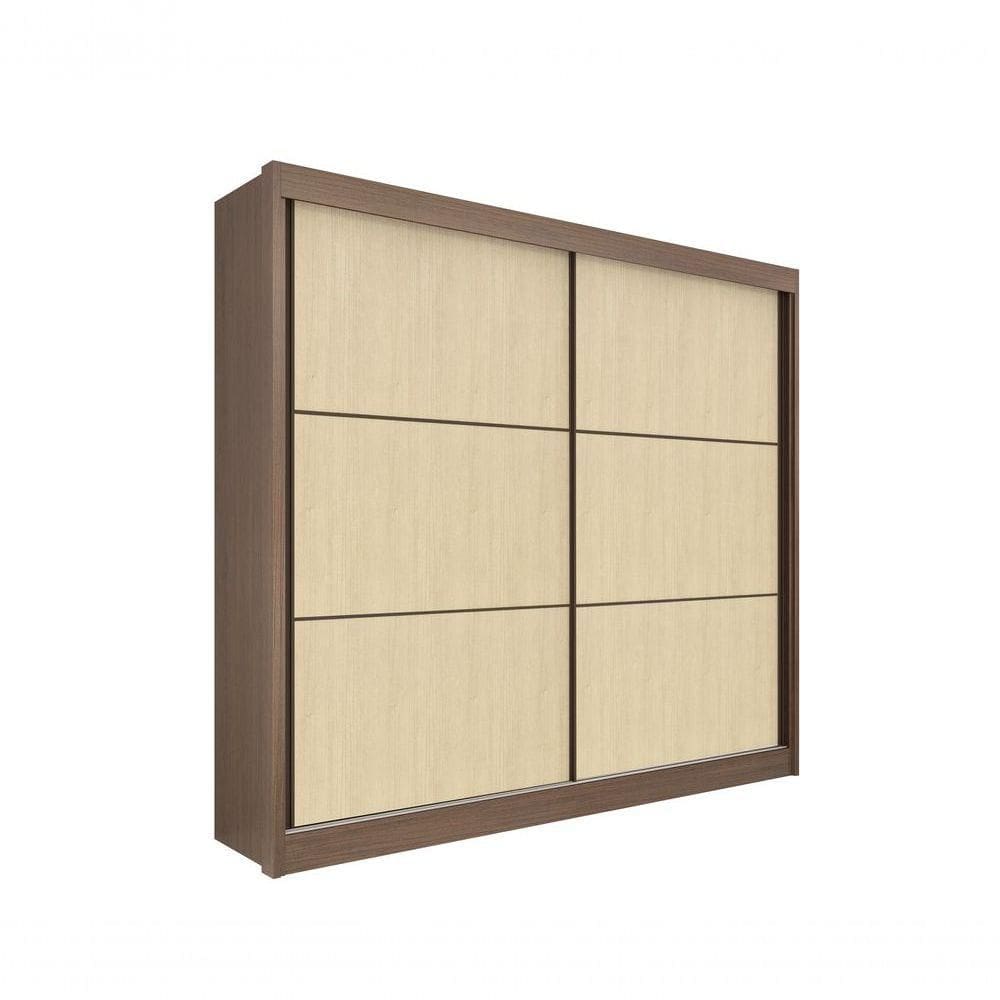 Guarda Roupa Casal Cancun 2 Portas 6 Gavetas Com Pés - D` Doro Castanho/linho