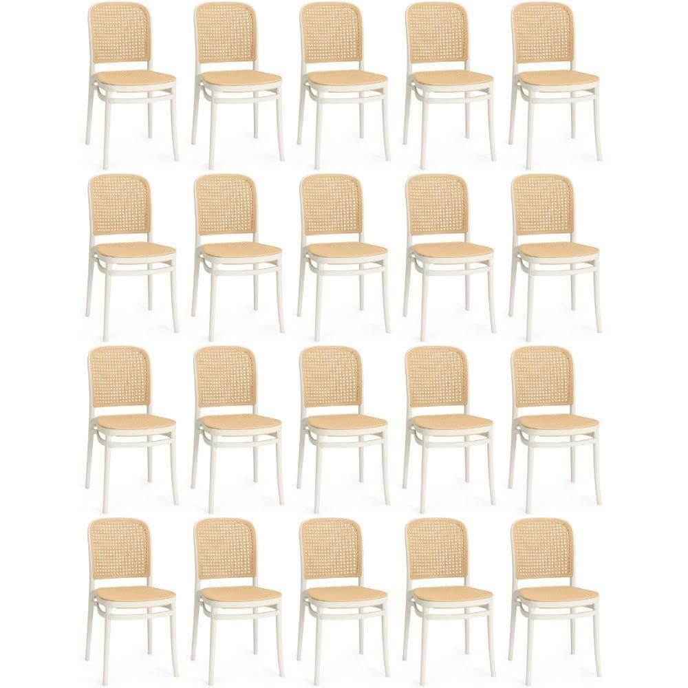Kit 20 Cadeiras De Jantar Roma Para Sala E Cozinha - Branco