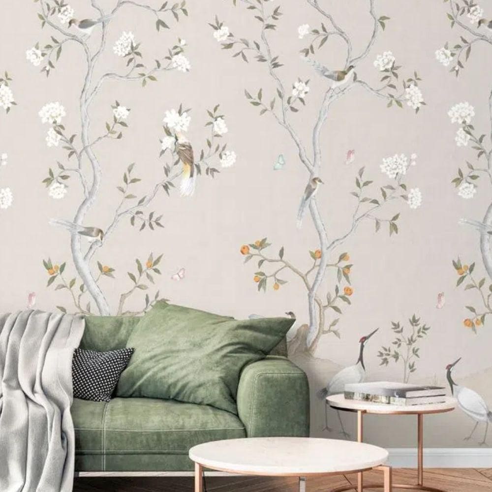 Mural De Parede Hana Floral Bege 1911-2