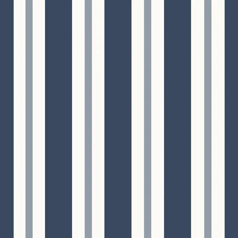 Papel De Parede Revoada Listrado Azul Marinho 4454