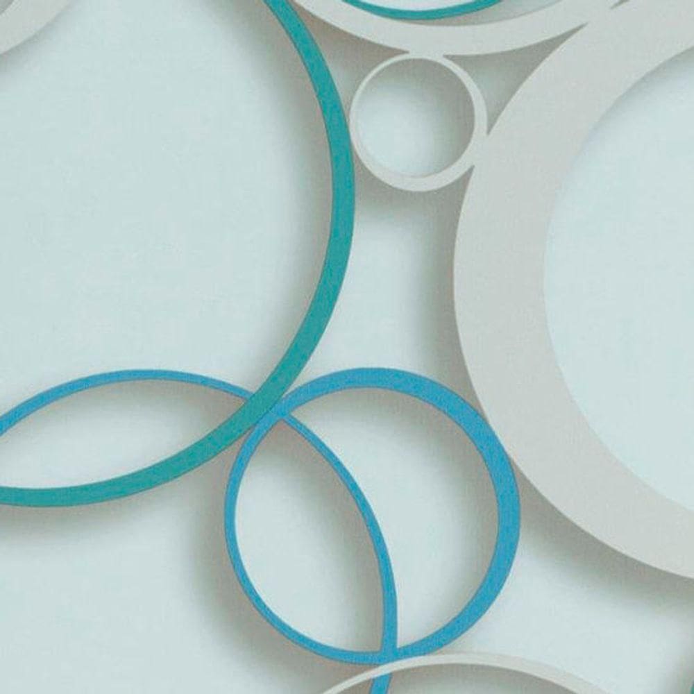 Papel De Parede Ddd Em 3d Max 28303 Círculos - Rolo 10m X 0,53m