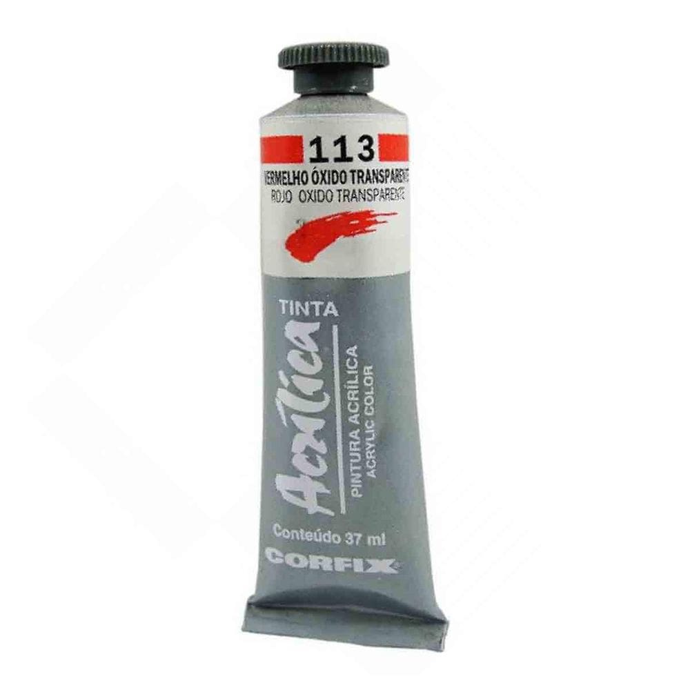 Tinta Acrilica Corfix 113 Vermelho Oxido Transparente 37Ml