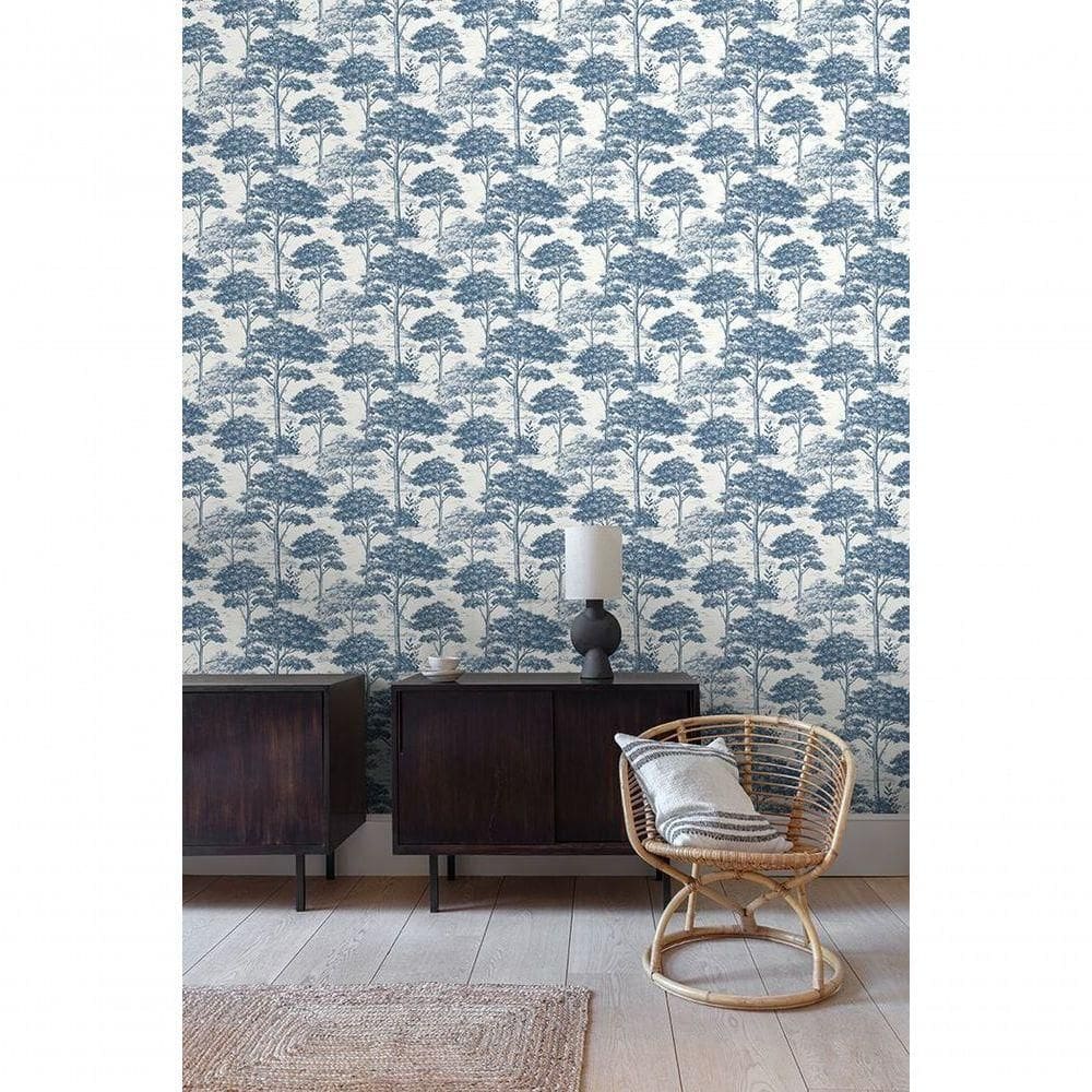 Papel De Parede Maison Paisagens Azul Mn3007