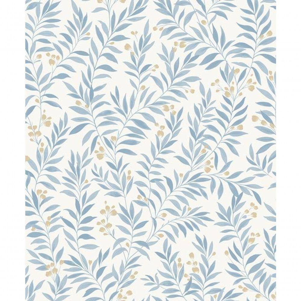 Papel De Parede Maison Folhagem Azul Mn3407