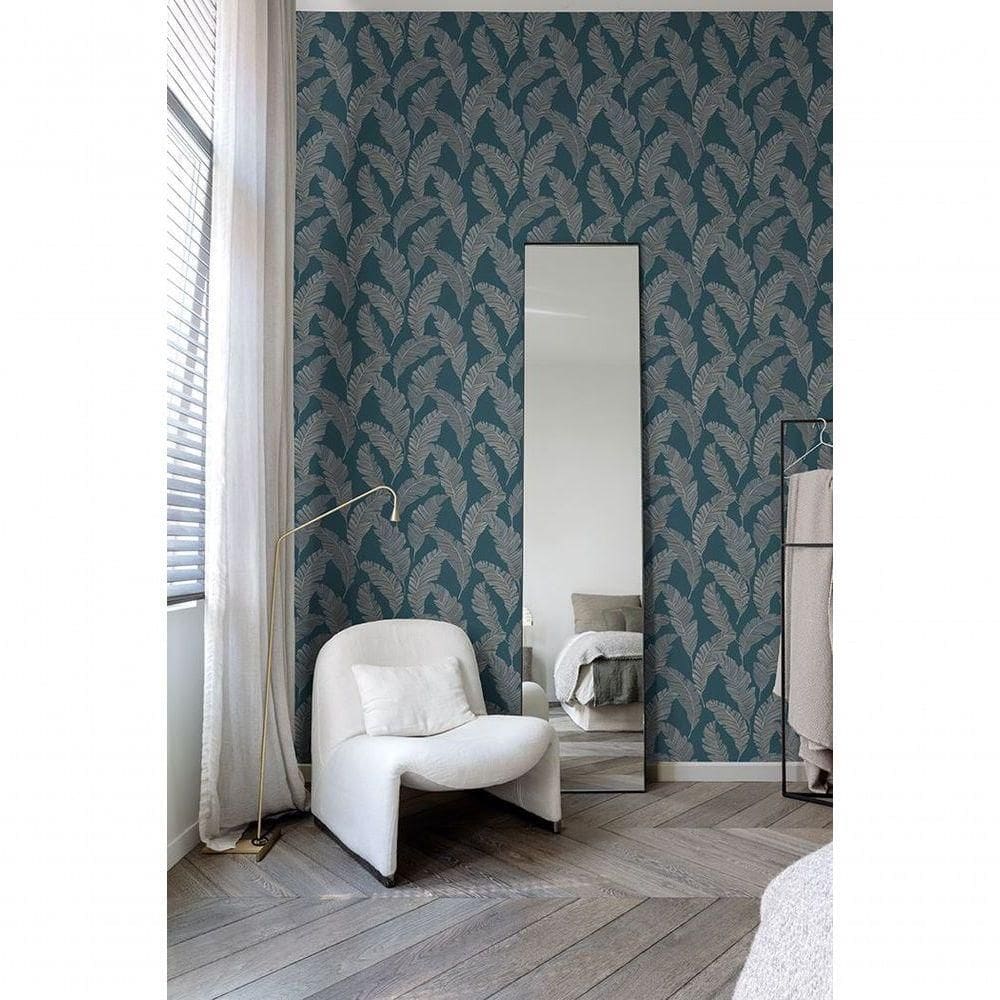 Papel De Parede Maison Folhagem Azul A62203