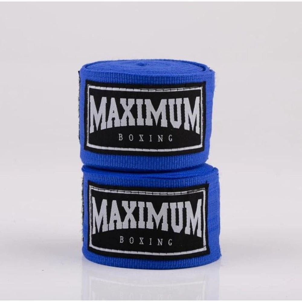 Par Bandagem Maximum Muay Thai 3 Metros Boxe Kickboxing Azul