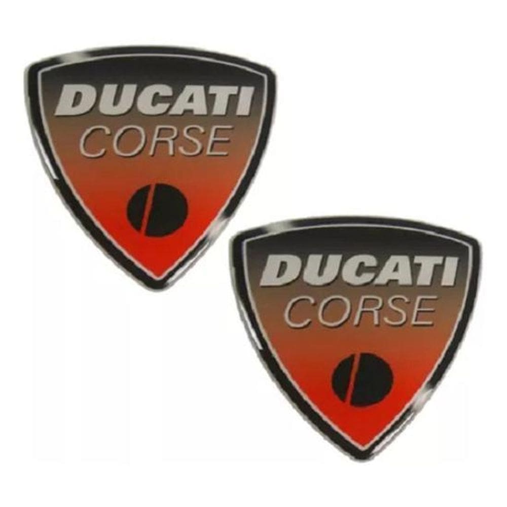 Emblema Adesivo Resinado Compatível Ducati Corse 5,5X5,0 Rs7