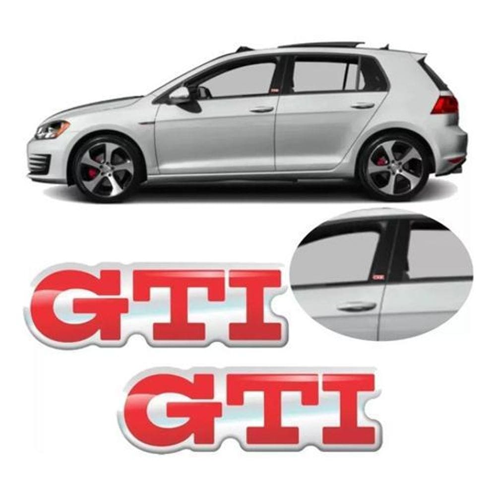 Adesivo Gti Coluna Linha Volkswagen Emblema Compatível