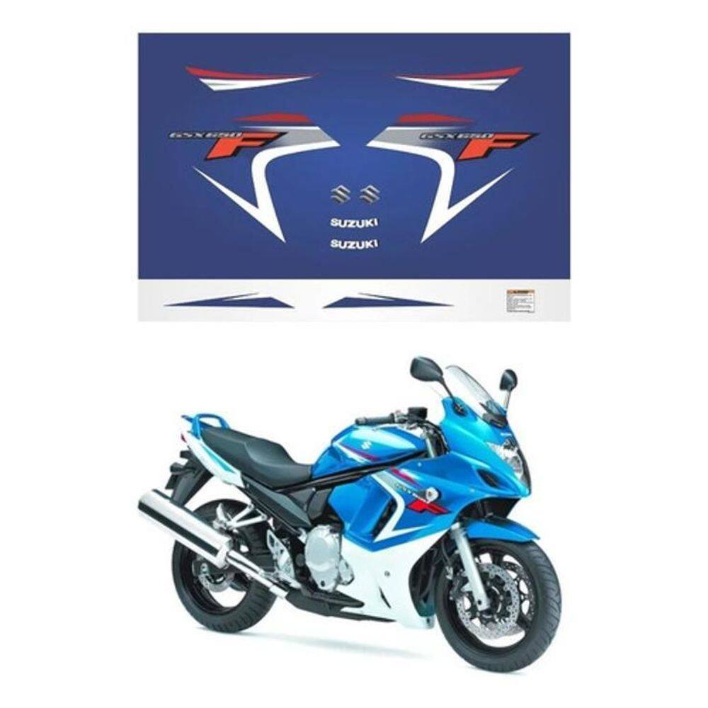 Kit Adesivos Compatível Suzuki Gsx 650F 2008 Azul Gsx650Az