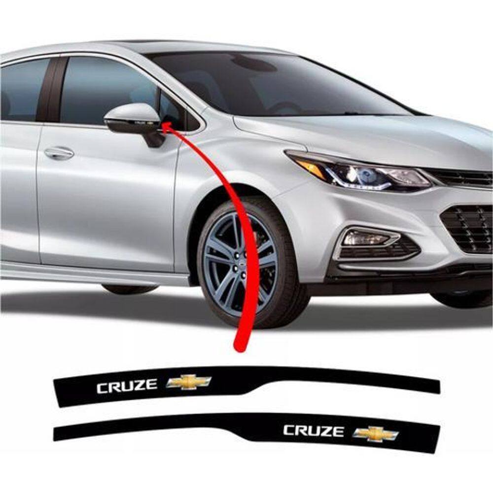 Kit Adesivo Retrovisor Chevrolet Cruze 2017 Aplique Preto