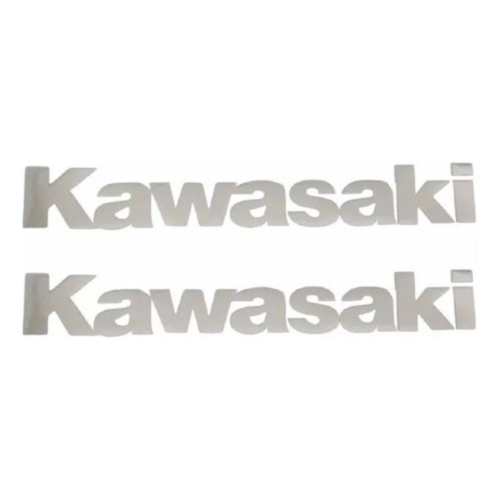 Adesivos Emblema Compatível Kawasaki Branco Cromado Cmd01