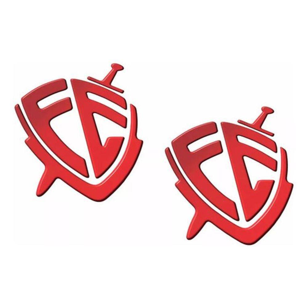 Kit Adesivos Fé Resinados 3D Vermelho Carro Emblemas Res19