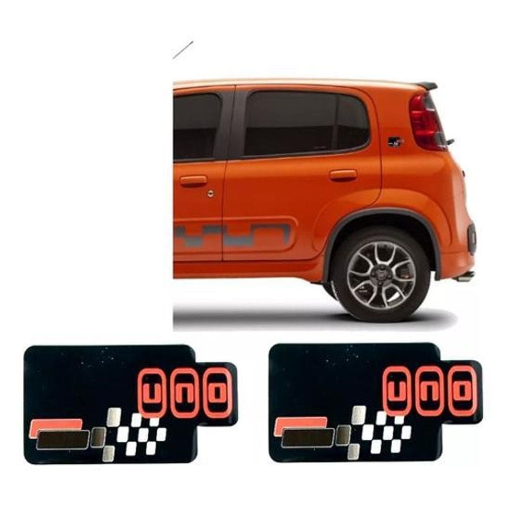 Emblema Adesivo Resinado Carro Fiat Uno Sporting Rs24 Fgc