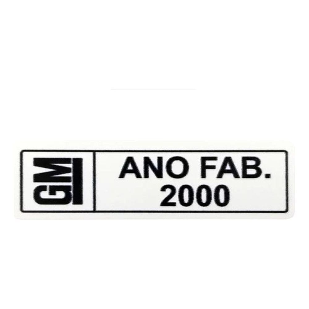 Adesivo Etiqueta Plaqueta Ano Fabricação Chevrolet Gm 2000