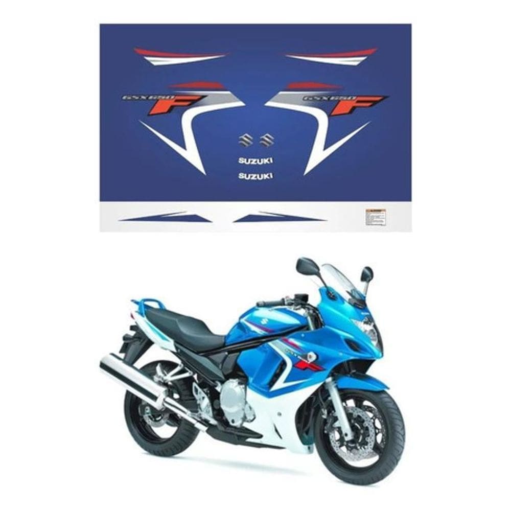 Kit Adesivos Compatível Suzuki Gsx 650F 2008 Azul Gsx650Az