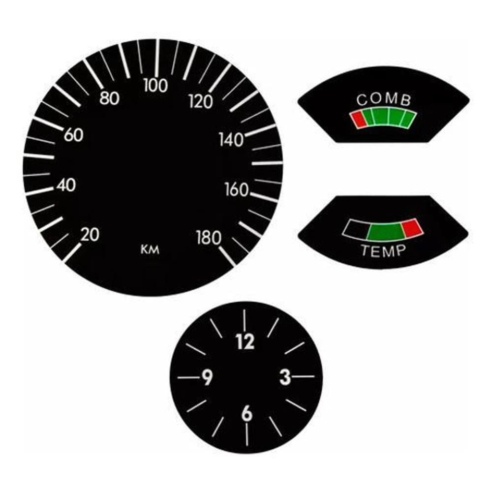 Kit Adesivos Painel Chevrolet Opala Caravan 180Km Em Preto