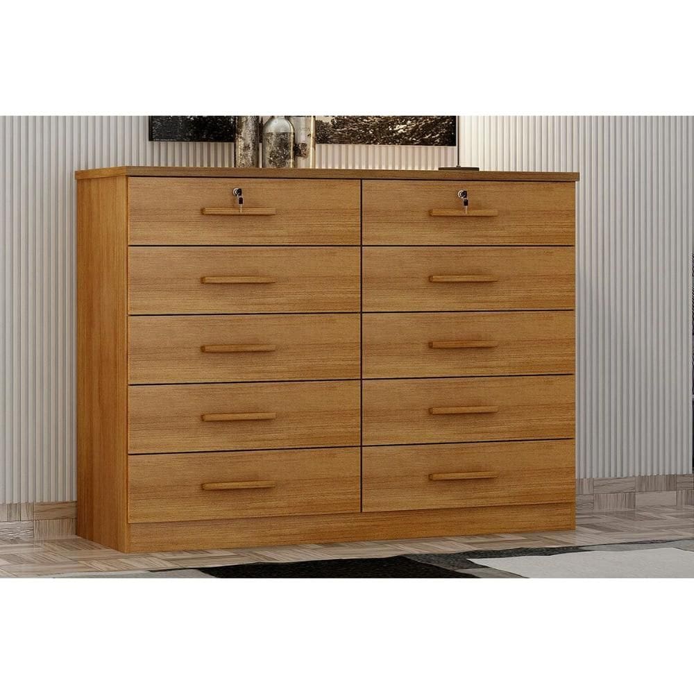 Cômoda de Quarto Milão/Deca c/ 10 Gavetas Cumaru 23 - Novo Horizonte