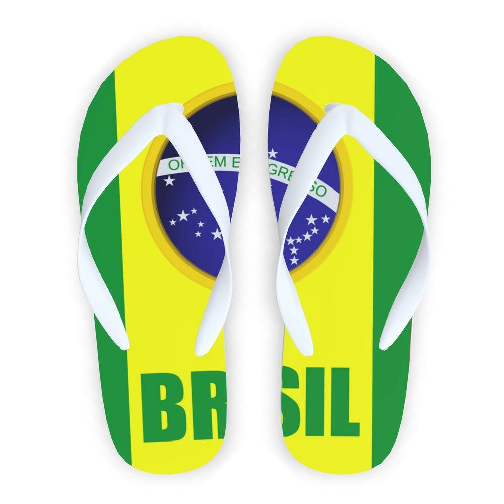 Chinelo Unissex Personalizado com Bandeira do Brasil