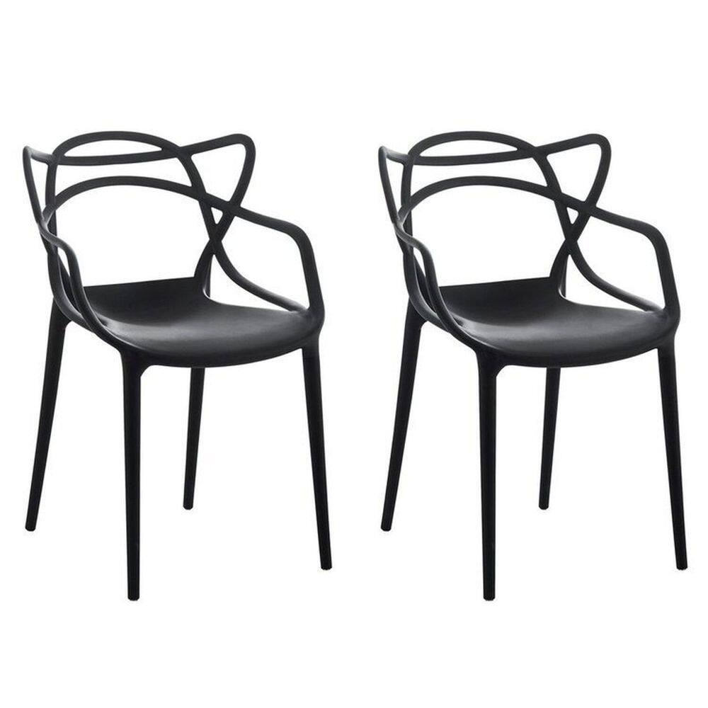 Kit 2 Cadeiras Allegra Flex 85cmx54cmx56 Cm Preto