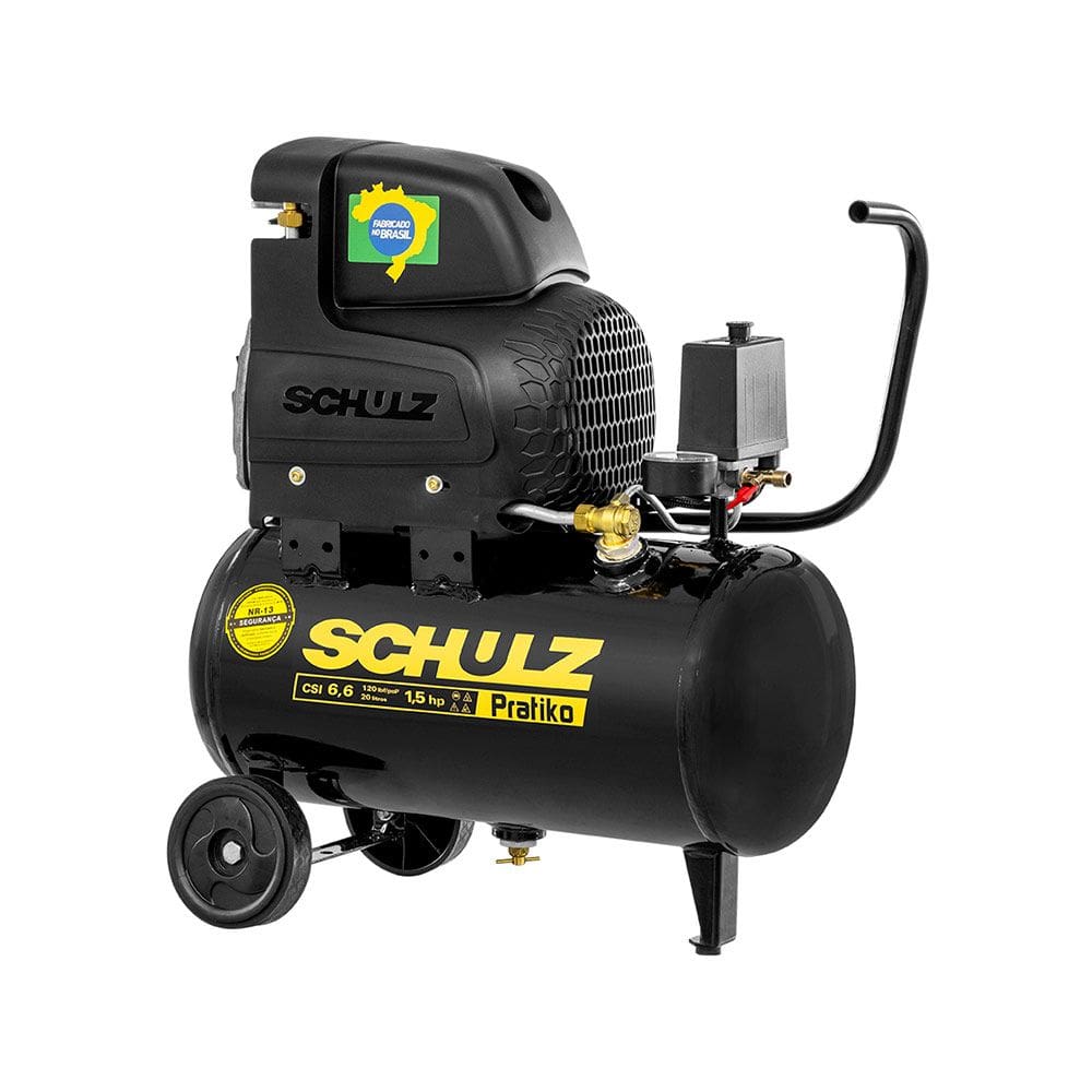 Motocompressor de Ar Monofásico 1,5CV Pratiko CSI 6,6/20 Schulz 220V