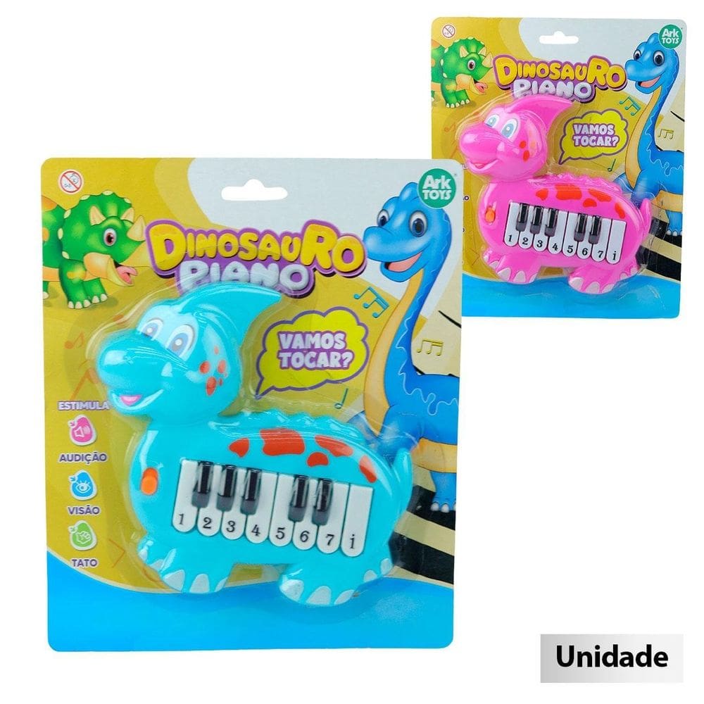 Teclado Musical Infantil Dinossauro Color - Tudo em Caixa