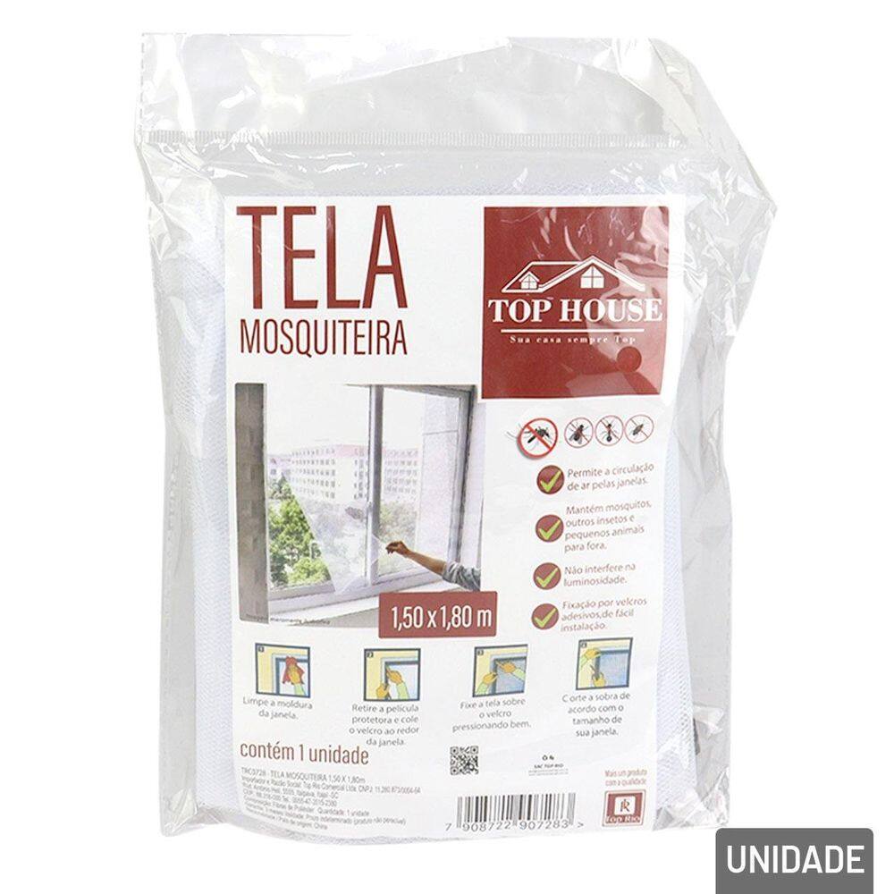 Tela Mosquiteira 150x180cm Adesiva Adaptável - Tudo em Caixa