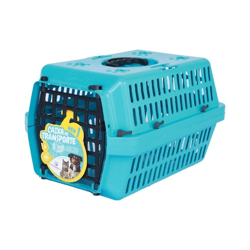 Caixa Transporte Animais Cachorro Gato N1 Azul Alvorada