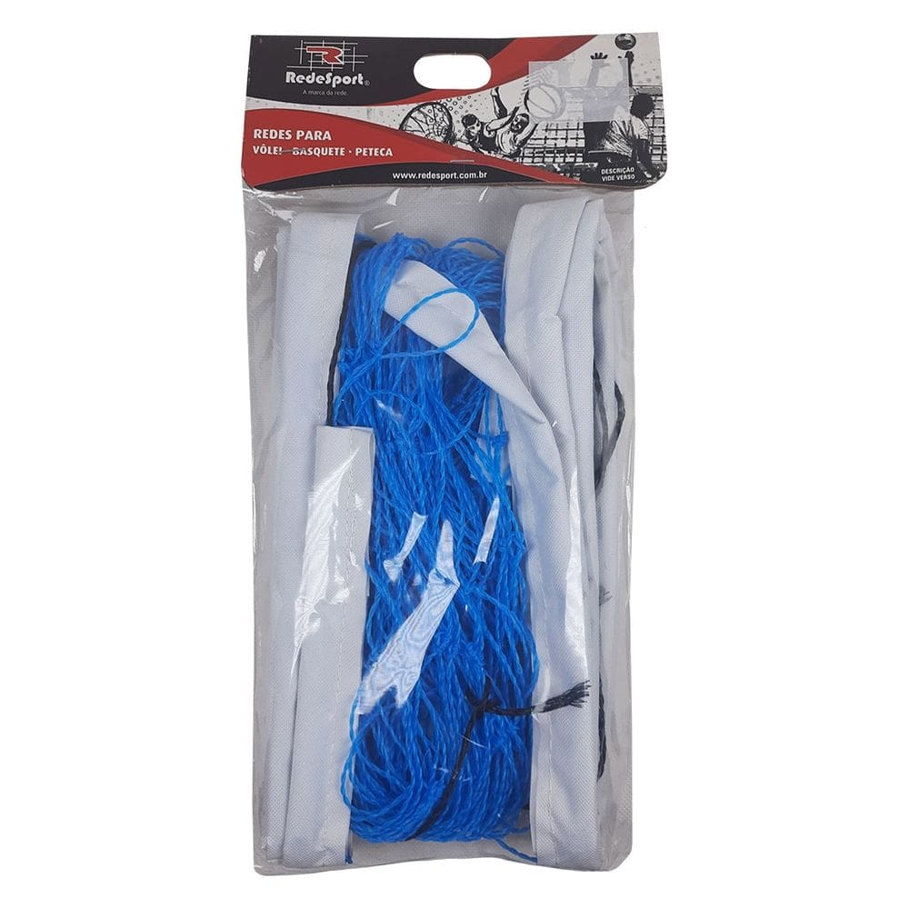 Rede Vôlei 1 Faixa Lazer Rede Sport Fio 1,5mm (6,00mt)