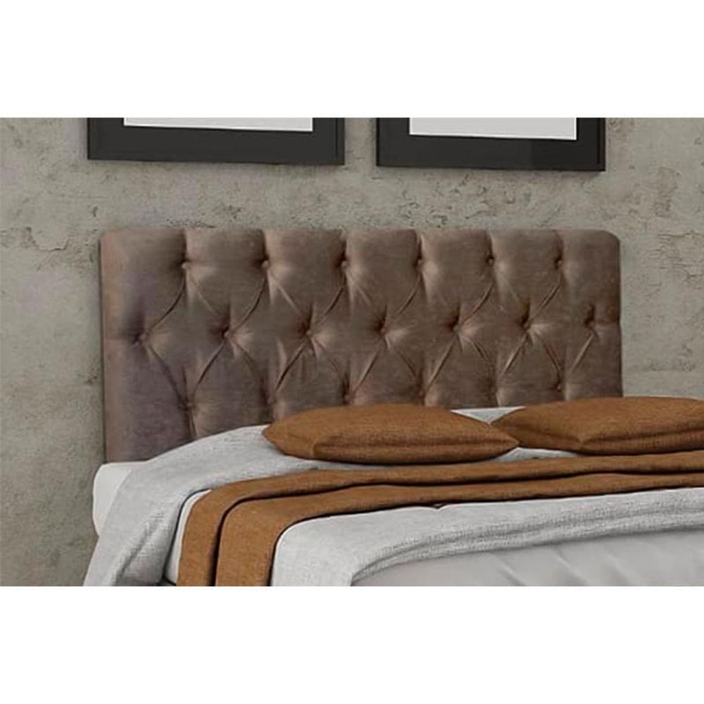 Cabeceira Queen Hera Suede Marrom 1.58 m Lsilva