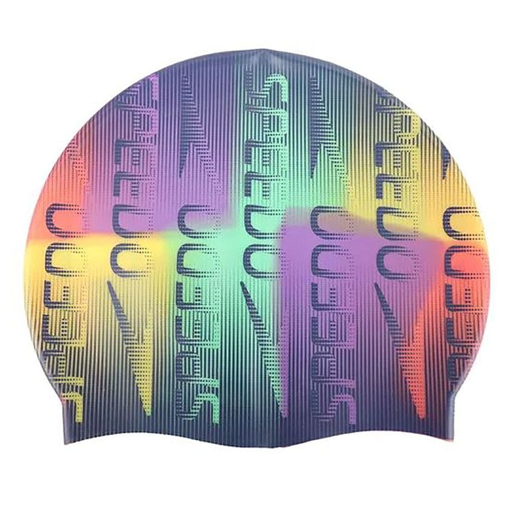 Touca De Natação Team Speedo Cap Azul Arco Iris Silicone Hidroginástica Adulto Unissex Flat