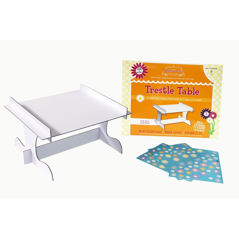 Kit de construção de móveis para bonecas Spots and Ladybugs Smalltown Flats Trestle Table