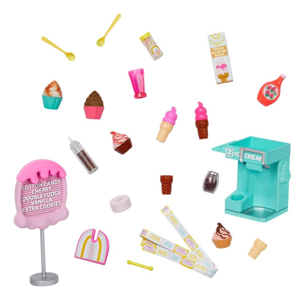 Conjunto de sorvetes Glitter Girls Soft Serve para bonecas de 14 polegadas
