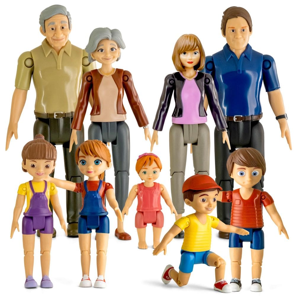 Conjunto de jogos Dollhouse People TOMLEON com 9 bonecos posicionáveis