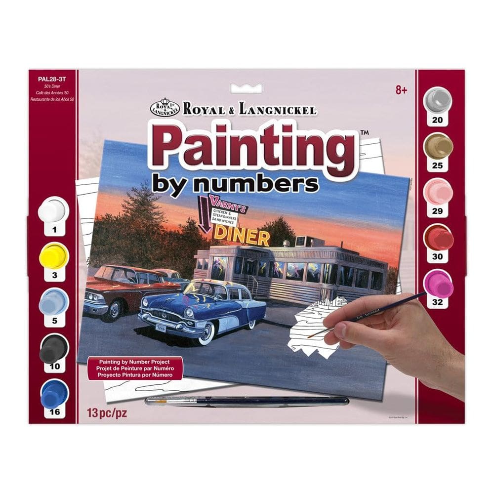 Conjunto de pintura Royal & Langnickel 50`s Diner pré-impresso 28x38cm