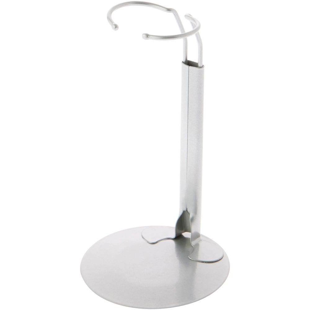 Suporte de boneca Plymor DSP-60S prateado ajustável para bonecas de 25-35 cm