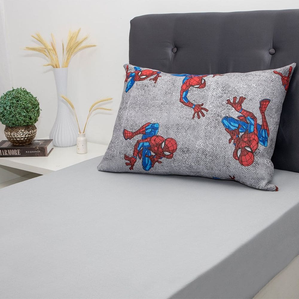 Jogo de Cama Solteiro 2 Pçs Homem-Aranha 70% Algodão 30% Poliéster