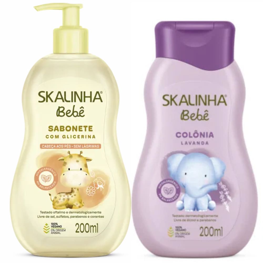Kit Skalinha Bebê Sabonete Líquido + Colônia