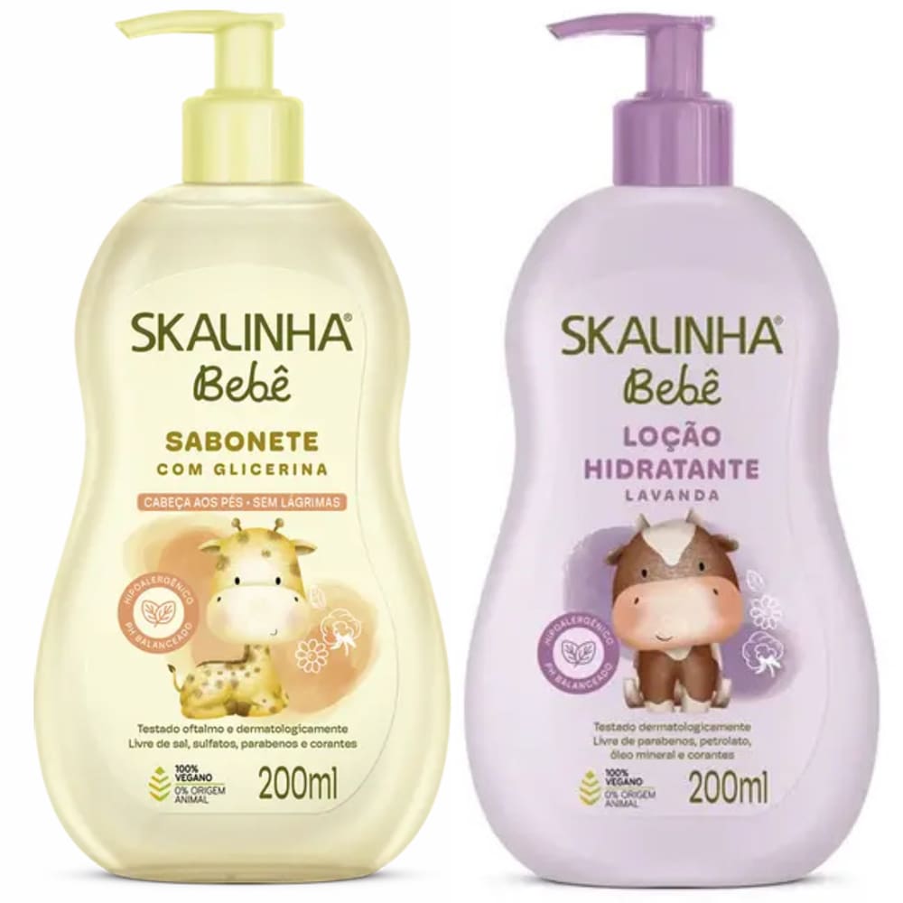Kit Skalinha Bebê Hidratante Corporal + Sabonete Líquido
