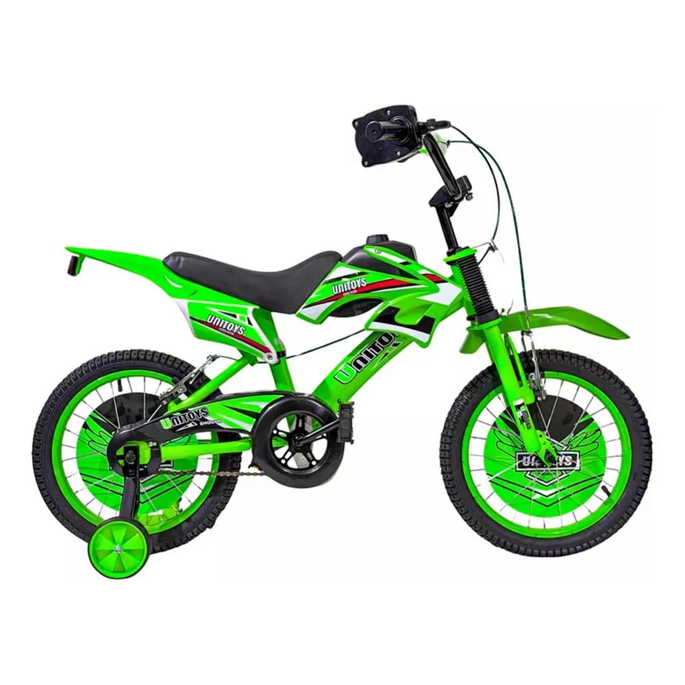 Bicicleta Moto Cross Infantil aro 16 Verde Unitoys