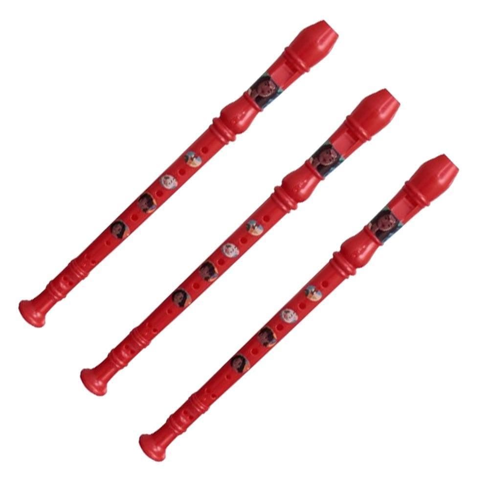 Kit Brinquedo Infantil Flauta Doce Soprano Disney Moana 3 Un