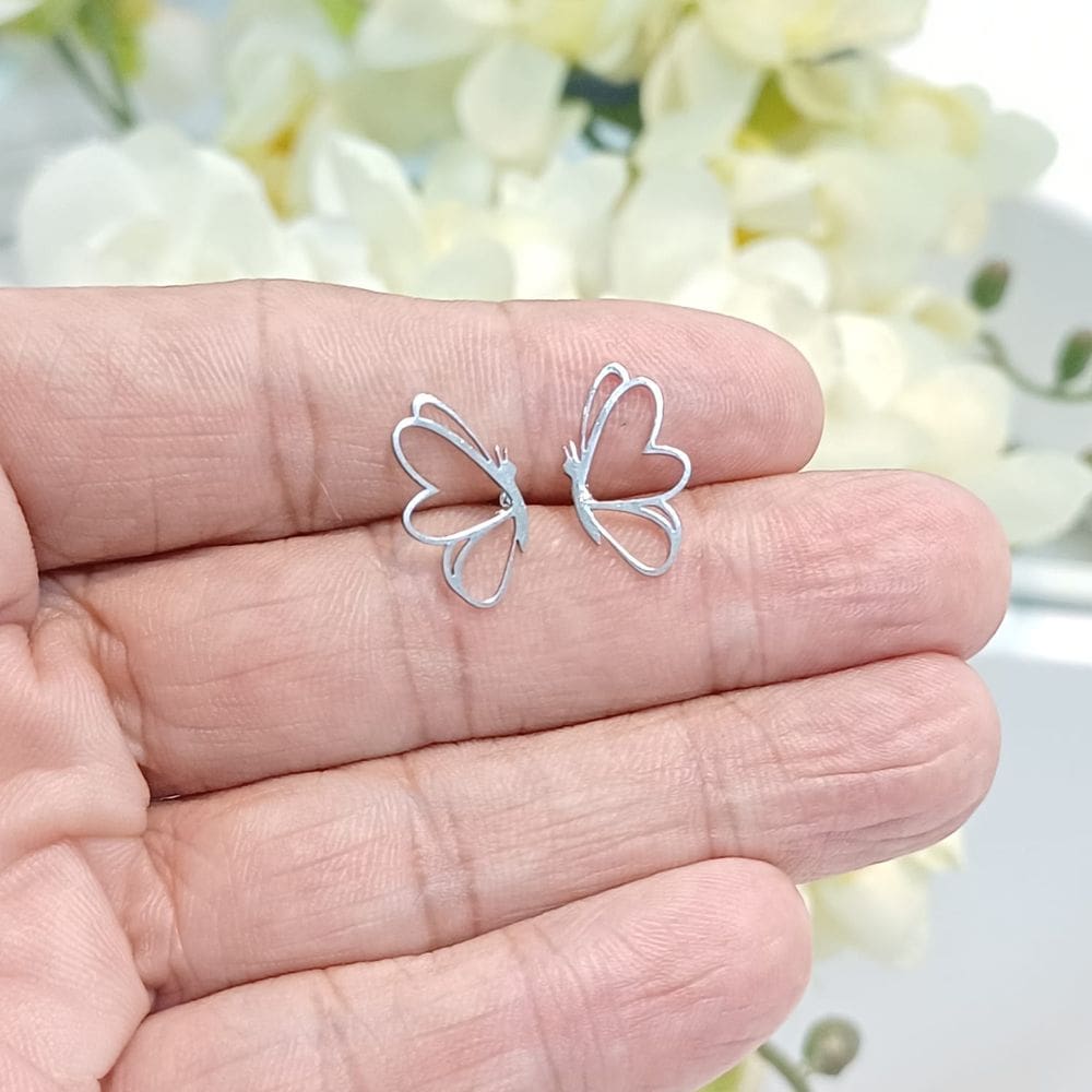 Brinco Feminino Borboleta Aço Inoxidável Antialérgico