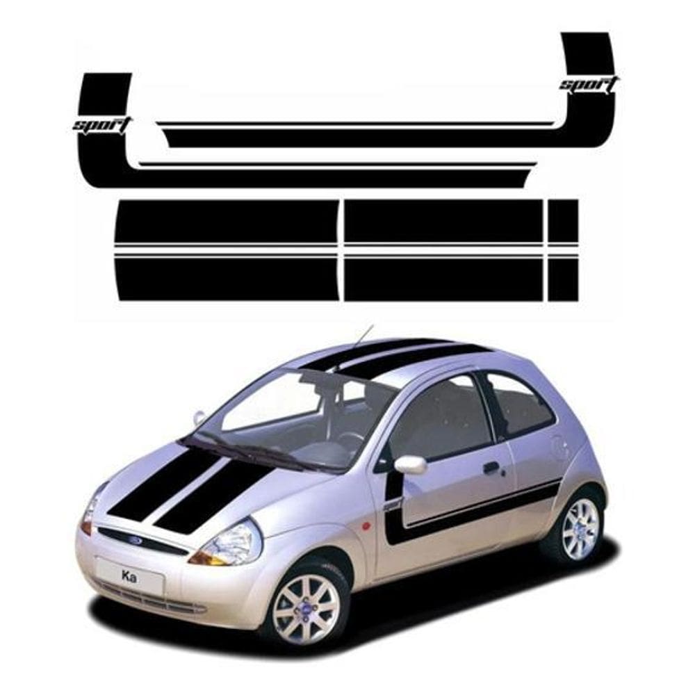 Kit Adesivos Faixas Sport Para Ford Ka Sport Antigo 18282