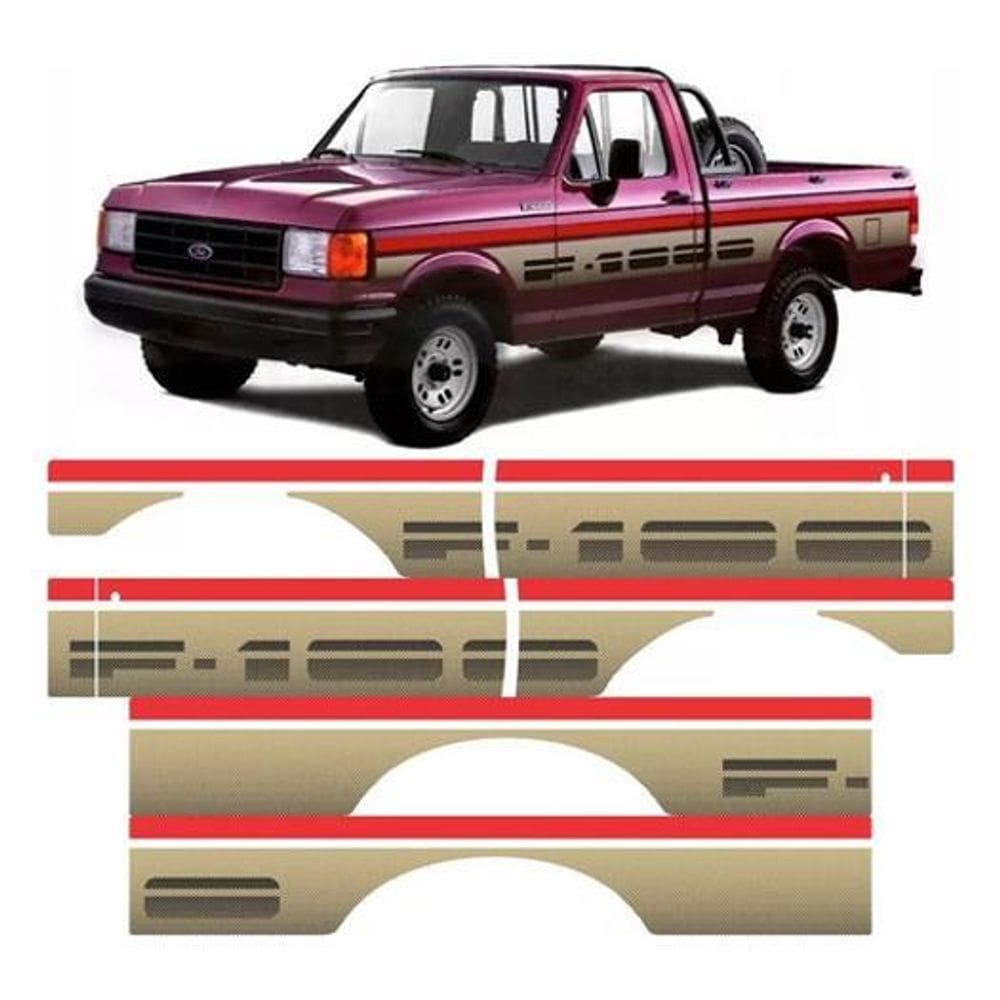Kit Adesivo Faixas Laterais Compatível Ford F1000 1000Dr