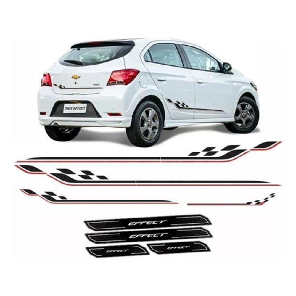Adesivo Faixa Traseira Onix Effect Branco 2017/2019 Soleira